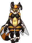  antennae_(anatomy) anthro arthropod beaux bee canid canine el&#039;phine female fox furball_(artist) hybrid hymenopteran insect mammal mandibles multi_arm multi_limb multi_wing short_stack solo wide_hips wings 