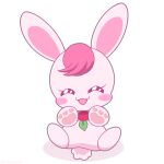  anthro female flower fluffy fluffy_tail hair healin&#039;_good_precure hi_res lagomorph leporid mammal paws pink_body pink_hair pink_rabbit plant pretty_cure rabbit rabirin_(healin&#039;_good_precure) rabirin_(precure) simple_background solo todozarashi 