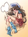  animal_ears blank_speech_bubble blue_(pokemon) cat_ears exploitable hat kemonomimi_mode long_hair masturbation pokemon pokemon_(game) pokemon_frlg porkpie_hat solo speech_bubble tail takanashi_ringo 