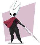  abstract_background absurd_res anthro arthropod black_body clothed clothing fecharis female hi_res hollow_knight hornet_(hollow_knight) insect lobokosmico solo team_cherry video_games weapon 