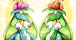  alternate_color anthro blush breasts digital_media_(artwork) duo female hand_covering_face hand_covering_pussy latiar leaf leaf_hair lilligant mouth_covered nintendo nipples plant plant_hair pok&eacute;mon pok&eacute;mon_(species) pseudo_hair tagme video_games 