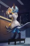  2021 ambiguous_gender anthro blue_body blue_fur blue_hair digital_media_(artwork) fingers fur hair hi_res solo standing zephra 