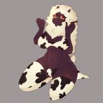  absurd_res animal_print anthro big_breasts bikini bovid breasts caprine clothing cow_print female footwear fur hi_res mammal mouthless sheep simple_background socks solo swimwear were werecaprine weresheep wool_(fur) xalda xinner 