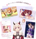  6+girls :d ;d ^_^ air_groove_(umamusume) anger_vein animal_ears arm_up bangs barbecue bare_shoulders biko_pegasus_(umamusume) black_jacket blue_eyes blue_headwear blush bow brand_name_imitation breasts brown_gloves brown_hair censored censored_text chibi cleavage closed_eyes collarbone curren_chan_(umamusume) dated dress ear_bow epaulettes eyebrows_visible_through_hair flower gloves hair_between_eyes hair_ornament hand_up hat heart highres hishi_akebono_(umamusume) holding horse_ears index_finger_raised instagram jacket kuzumochi_(kuzumochiya) light_brown_hair long_hair long_sleeves looking_at_viewer medium_breasts mini_hat mosaic_censoring multiple_girls nishino_flower_(umamusume) obentou off-shoulder_jacket one_eye_closed open_mouth orange_hair outstretched_arm pink_flower pink_rose pink_shirt pleated_skirt ponytail puffy_short_sleeves puffy_shorts puffy_sleeves purple_eyes purple_shirt red_bow rose sakura_bakushin_o_(umamusume) school_uniform shaded_face shirt short_hair short_shorts short_sleeves shorts skirt sleeveless sleeveless_dress smile star_(symbol) star_hair_ornament striped taiki_shuttle_(umamusume) tiktok tilted_headwear tracen_school_uniform translation_request twintails twitter_username umamusume v vertical-striped_dress vertical_stripes very_long_hair white_gloves white_shorts white_skirt wrist_cuffs youtube 