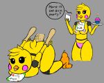  5:4 absurd_res anonymous_artist anthro chica_(fnaf) dialogue duo english_text female five_nights_at_freddy&#039;s hi_res male male/female text video_games 