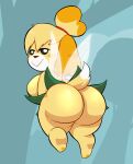  absurd_res animal_crossing anthro big_butt breasts butt canid canine canis clothed clothing cosplay crossover crossover_cosplay crushpepper disney domestic_dog fairy female hi_res isabelle_(animal_crossing) looking_back mammal nintendo no_underwear shih_tzu smile solo tinkerbell tinkerbelle toy_dog video_games yellow_body 