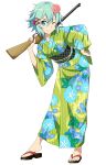  1girl full_body gun japanese_clothes kimono rifle sinon solo sword_art_online sword_art_online:_code_register transparent_background weapon 