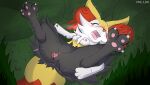  anthro blush braixen breasts canid canine censored cunnilingus disembodied_tongue duo female genitals hi_res mammal mosaic_censorship ne_i_ro nintendo nipples oral pok&eacute;mon pok&eacute;mon_(species) pussy sex solo_focus tongue tuft vaginal video_games yellow_body 