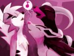 ambiguous_gender anthro black_body black_fur black_nose chest_tuft eyes_closed feral fluffy_mane fur grimart group horn houndoom looking_up lycanroc mane mightyena multicolored_body multicolored_fur musical_note nintendo nude open_mouth pink_nose pok&eacute;mon pok&eacute;mon_(species) purple_background simple_background singing slim tuft two_tone_body two_tone_fur video_games white_body white_fur white_mane 