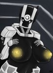  2019 big_breasts black_body breasts female half-length_portrait hand_on_breast hex51 hi_res humanoid i_am_mother machine mother_(i_am_mother) netflix nipples not_furry portrait robot robot_humanoid solo yellow_nipples 