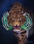  2021 ambiguous_gender digital_media_(artwork) felid feline feral heyriel mammal open_mouth solo teeth tongue whiskers 
