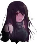 1girl banana bare_shoulders brown_eyes brown_hair cheong_3374 commentary_request food fruit girls_frontline green_hair korean_commentary looking_at_viewer m4a1_(girls_frontline) multicolored_hair portrait ribbed_sweater sketch skull_print sleeveless sleeveless_sweater solo streaked_hair sweater white_background 