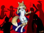  ambiguous_gender angry canid canine fire fox gesture hi_res human mammal ratteu red_background simple_background solo solo_focus touhou tsukasa_kudamaki video_games violence 
