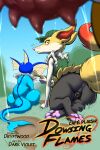  absurd_res amber_(cafe_plaisir) animal_genitalia animal_pussy anthro anus braixen cafe_plaisir canine_pussy clothing comic cover cover_art cover_page crossed_legs dark_violet dryftwood62 duo ears_up eeveelution female feral footprint genitals hi_res inner_ear_fluff kneeling looking_back nintendo pawpads paws pok&eacute;mon pok&eacute;mon_(species) pussy rain_flower_(cafe_plaisir) sitting snout stick tuft vaporeon video_games 