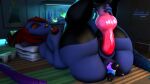  3d_(artwork) anthro billynr breast_grab breasts digital_media_(artwork) dildo dildo_penetration female fish hand_on_breast hi_res humanoid marine penetration sex_toy sex_toy_penetration solo thick_thighs undertale undyne vaginal vaginal_penetration video_games 