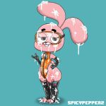  anais_watterson animal_humanoid animated anthro bodily_fluids bukkake cartoon_network clothing cum cum_covered female fur genital_fluids hi_res humanoid lagomorph lagomorph_humanoid legwear leporid leporid_humanoid mammal mammal_humanoid messy pink_body pink_fur rabbit rabbit_humanoid sex_toy solo spicypepper the_amazing_world_of_gumball thick_thighs thigh_highs vibrator 