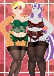  anthro big_breasts breasts clothing cutie_mark duo equid equine female female/female friendship_is_magic hair hi_res horn horse jorge-the-wolfdog lagomorph legwear leporid lingerie looking_at_viewer mammal multicolored_hair my_little_pony patricia_bunny pony rabbit simple_background smile stockings the_looney_tunes_show twilight_velvet_(mlp) unicorn warner_brothers 