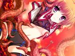  1girl breasts female game_cg girl mahou_shoujo_suzune outdoors sky small_breasts tentacle 