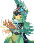  animal_humanoid armor avian avian_humanoid baallore bird blue_eyes eyewear feathers female finch finch_(xenoblade) goggles green_feathers helmet humanoid 