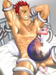 1boy abs anal anal_insertion anal_object_insertion bed boy_rape censored cum itto_(mentaiko) male male_focus mentaiko muscle muscles object_insertion penis poring rape red_hair resistance sexy slime solo tentacle tentacles_on_male yaoi 