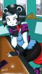  absurd_res anthro black_hair black_nose breasts clothed clothing female fingerless_gloves freedom_planet fur giant_panda gloves hair handwear hi_res mammal neera_li purple_eyes ses_loera_lopez solo ursid video_games white_body white_fur 