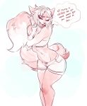  anthro bottomwear canid canine clothing dipstick_tail female fox glacierclear hi_res holding_own_tail holding_tail mammal midriff monochrome multicolored_tail shorts solo tail_hug 