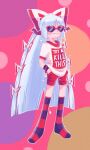  1girl alternate_costume bow clothes_writing english_text fujiwara_no_mokou guuchama hair_bow hair_ribbon highres long_hair price_tag ribbon shirt shorts silver_hair socks solo striped striped_legwear sunglasses touhou very_long_hair 