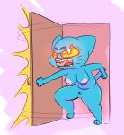  absurd_res angry anthro belly blue_body blue_fur breasts cartoon_network domestic_cat door exposed_breasts fangs felid feline felis female fire flaming_eyes fur genitals hi_res mammal nicole_watterson nude open_mouth pussy sharp_teeth solo teeth teeth_showing the_amazing_world_of_gumball tongue websheck whiskers 