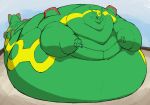  absurd_res ambiguous_gender belly feral green_belly green_body hi_res immobile legendary_pok&eacute;mon morbidly_obese nintendo obese overweight pok&eacute;mon pok&eacute;mon_(species) rayquaza reptile scalie solo video_games zephy_03 