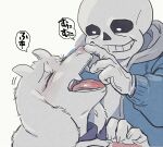  animated_skeleton anthro blush bone boop boss_monster bovid caprine clothing duo eyes_closed female gloves goat handwear humanoid male male/female mammal romantic_couple sans_(undertale) skeleton tomato_(artist) toriel undead undertale video_games 