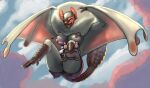  anthro barefoot big_breasts breasts butt button_pop capcom claws clothing feet female flying flying_wyvern monster monster_hunter nipples oniontrain open_mouth panties panty_shot paolumu sharp_teeth shirt smile solo teeth toe_claws tongue topwear underwear video_games wardrobe_malfunction wings 