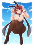 1girl alternate_costume animal_ears bangs breasts bunny_ears chest_jewel cleavage highres kurokaze_no_sora large_breasts playboy_bunny pyra_(xenoblade) red_eyes red_hair short_hair solo swept_bangs xenoblade_chronicles_(series) xenoblade_chronicles_2 