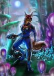  anthro blaster canid canine canis catzakir coyote fantasy hi_res male mammal nature scout spacesuit 