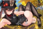  asian_clothes bottomless damao_yu feet genshin_impact hu_tao tagme thighhighs 