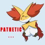  absurd_res big_breasts breasts canid canine cleavage clothed clothing collar delphox female fox frown fur hi_res holding_breast mammal meme nintendo nude nutfurre orange_body orange_fur pathetic_(meme) pok&eacute;mon pok&eacute;mon_(species) red_body red_eyes red_fur simple_background text video_games white_body white_fur yellow_body yellow_fur 