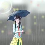  absurdres highres holding koi_wa_ameagari_no_you_ni looking_at_viewer rain school_uniform tachibana_akira umbrella uniform 