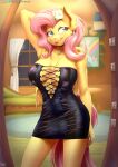  anthro breasts cleavage clothed clothing female fluttershy_(mlp) friendship_is_magic hasbro hi_res my_little_pony solo viejillox 