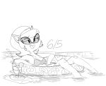  2021 anthro beverage breasts dbaru domestic_cat eyewear felid feline felis female hi_res kitty_katswell mammal martini_glass monochrome nickelodeon partially_submerged pool_float relaxing sketch sunglasses swimming_pool t.u.f.f._puppy 