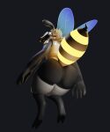  3d_(artwork) 3d_animation 5:6 ambiguous_gender animated anthro arthropod bee big_butt butt butt_focus digital_media_(artwork) flapping floating flying fur glowing grey_background hi_res hybrid hymenopteran insect lightningfire12 loop machine male_(lore) protogen rgbee short_playtime simple_background solo stinger thick_thighs white_body white_fur wings yellow_body yellow_fur 