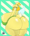  absurd_res animal_crossing anthro bedroom_eyes bencs big_breasts breasts canid canine canis clothed clothing disney domestic_dog female hi_res huge_breasts hyper hyper_breasts isabelle_(animal_crossing) mammal narrowed_eyes nintendo no_underwear seductive solo thick_thighs tinkerbell tinkerbelle video_games 