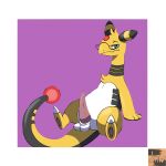  ampharos balls big_tail eyewear feral genitals glasses hi_res male nintendo penis pok&eacute;mon pok&eacute;mon_(species) reallydarkandwindie shy simple_background sitting solo video_games 