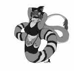  anthro apode black_and_white candy dessert draconcopode female food hair hedax hi_res hybrid lamia legless lollipop mammal monochrome pasia ponytail procyonid raccoon reptile scalie serpentine sketch snake solo split_form sport 