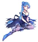  1girl bishoujo_senshi_sailor_moon bishoujo_senshi_sailor_moon_crystal blue_hair braid breasts cleavage cyprine_(sailor_moon) dress facial_tattoo highres jewelry large_breasts lebachqui126 solo star_(symbol) star_tattoo tattoo transparent_background witches_5 