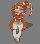  alicethedeer anthro bodily_fluids butt circle drooling female fully_shaded gecko hi_res lizard nude orange_body orange_pattern orange_skin pinup pose reptile saliva scalie simple_background solo thick_butt thick_tail thick_thighs white_body white_skin 