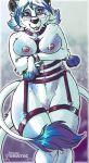  absurd_res anthro atelierlunatic breasts felid female harness hi_res invalid_tag lion mammal nipples pantherine pinup pose solo 