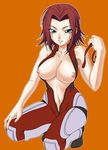  bodysuit breasts code_geass green_eyes kallen_stadtfeld large_breasts misnon_the_great open_clothes red_hair short_hair solo undressing 