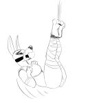  amunet_(ducktales) anthro ball_gag bandage barefoot bdsm bondage bound buttplug canid canine canis cybertuna disney ducktales ducktales_(2017) egyptian_mythology feet female gag jackal mammal middle_eastern_mythology monochrome mummy muzzle_(object) mythology restrained rope sex_toy sketch solo toe_restraints toes_tied undead 