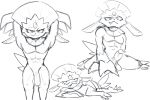  abs anthro balls darkluxia erection flaccid genitals hi_res lying male muscular muscular_anthro muscular_male nintendo nude on_side pecs penis pok&eacute;mon pok&eacute;mon_(species) sketch solo video_games weavile 