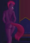  anthro apocheck13 broken_horn butt equid equine female friendship_is_magic hi_res horn looking_aside mammal my_little_pony my_little_pony:_the_movie_(2017) nude rear_view solo standing tapestry tempest_shadow_(mlp) unicorn 