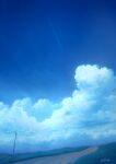  alu.m_(alpcmas) blue_sky cloud commentary_request condensation_trail cumulonimbus_cloud grass highres hill mixed-language_commentary mountainous_horizon no_humans original path power_lines rural scenery signature sky utility_pole 